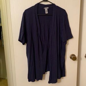 Catherines Navy Blue Short Sleeve Cardigan